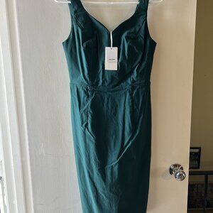 NWT Grace Karin Dark Green Pencil Dress